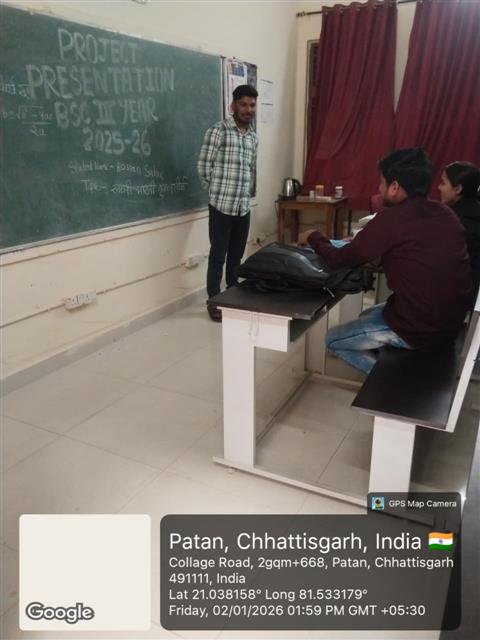 प्रोजेक्ट प्रस्तुति दिनांक 02.01.2026 B. Sc.-3 Year